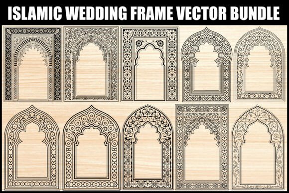 Download Islamic Wedding Arch Frame Vector Set - Premium Bundle